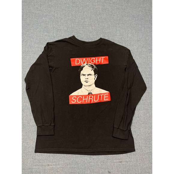 The Office Other - The Office Dwight Schrute Long Sleeve Graphic T-Shirt Black Mens Medium